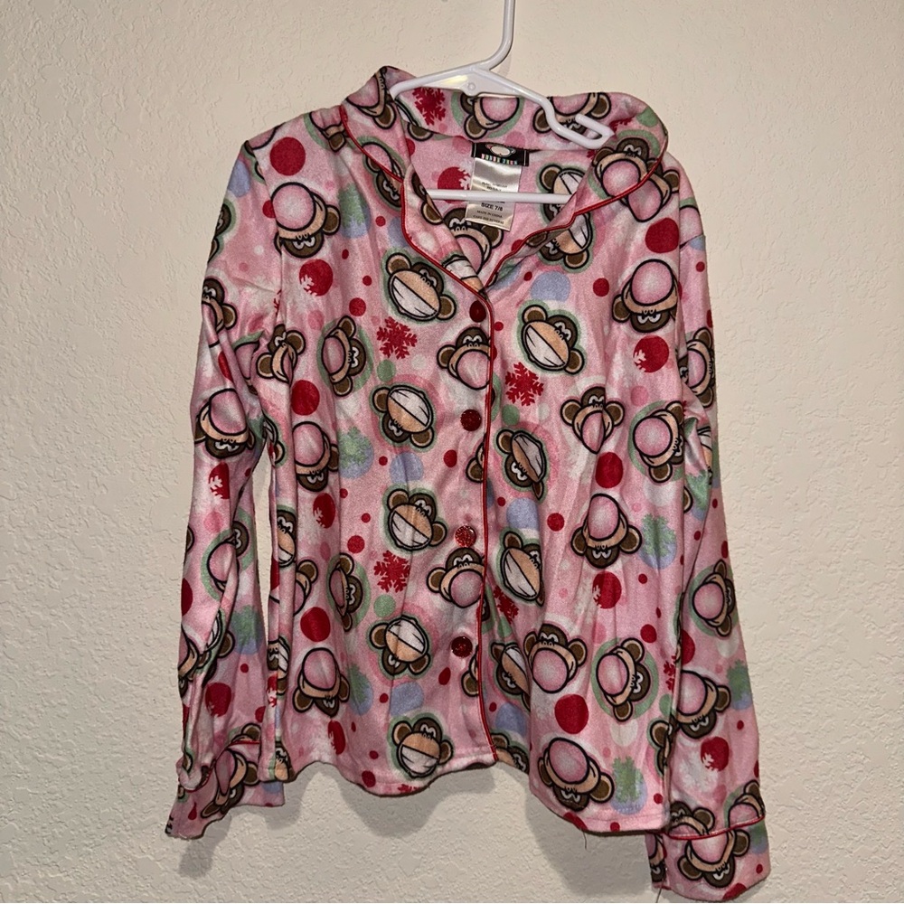 NWT 2008 Bobby Jack Winter Time Long Sleeve Button Up Pajama Top Size 7/8